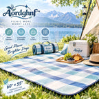 Aordghnf™ MeadowFold 60 × 55 in. Compact Picnic Blanket – Foldable Outdoor Ground Mat