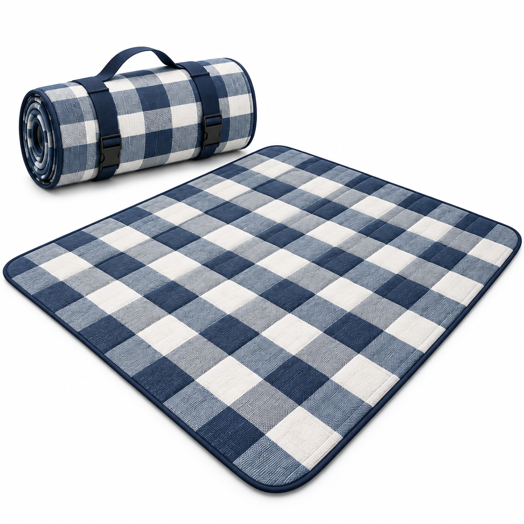 Aordghnf™ FieldNest 70 × 60 in. Padded Outdoor Picnic Blanket – Foldable Ground Mat with Carry Handle