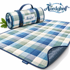 Aordghnf™ FieldNest 70 × 60 in. Padded Outdoor Picnic Blanket – Foldable Ground Mat with Carry Handle
