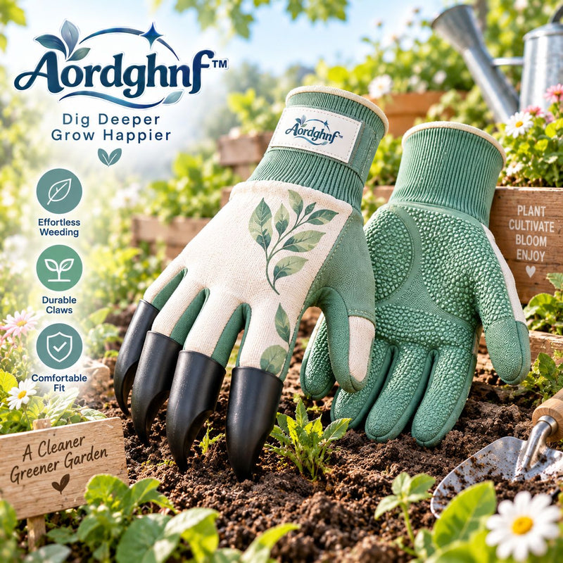 Aordghnf™ RootGrip Garden Weeding Gloves with Fingertip Claws – Digging & Planting Gloves