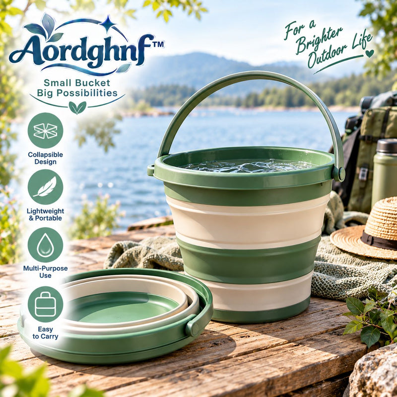 Aordghnf™ FlexPail 2.6-Gallon Collapsible Silicone Utility Bucket – Foldable Outdoor Water Pail